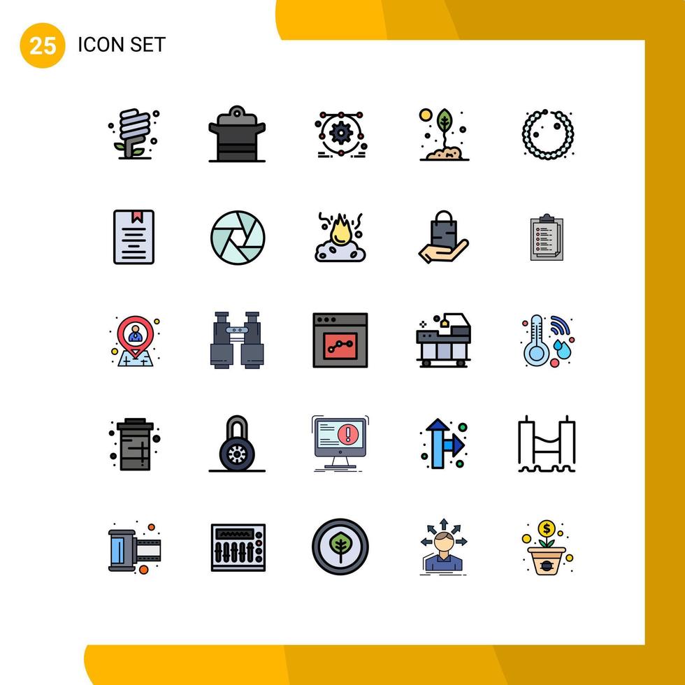 Stock Vector Icon Pack of 25 Line Signs and Symbols for nature environment pan eco setting Editable Vector Design Elements