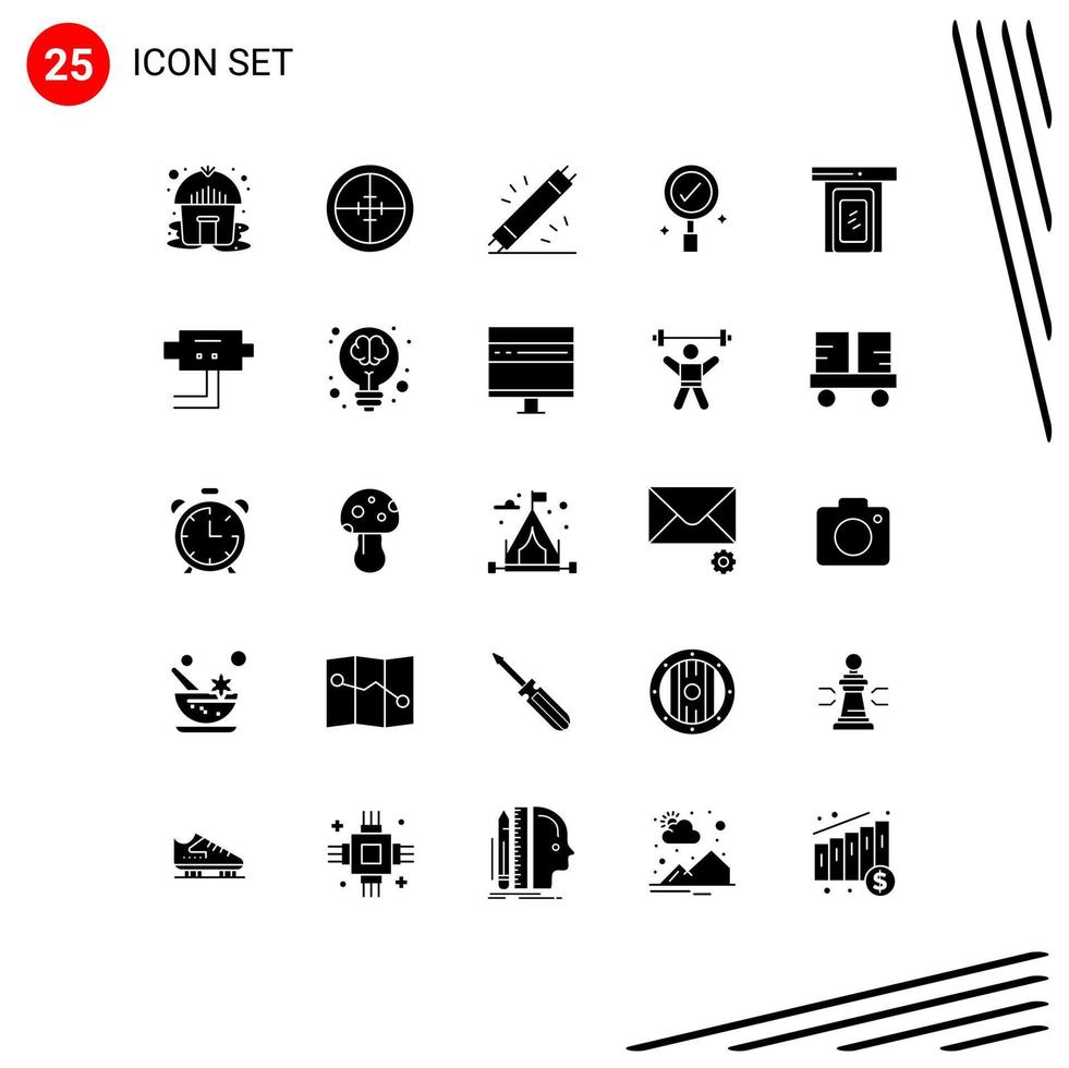 25 Universal Solid Glyph Signs Symbols of cloud search devices find hardware Editable Vector Design Elements