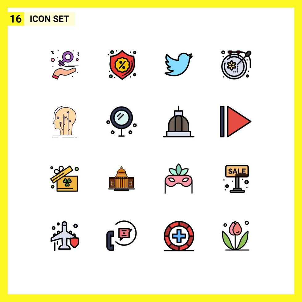 Universal Icon Symbols Group of 16 Modern Flat Color Filled Lines of head hobbies sale design art Editable Creative Vector Design Elements