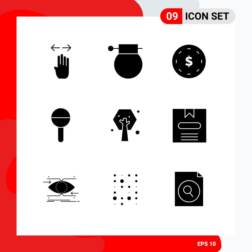 Set of 9 Modern UI Icons Symbols Signs for rattle child war baby marketing Editable Vector Design Elements