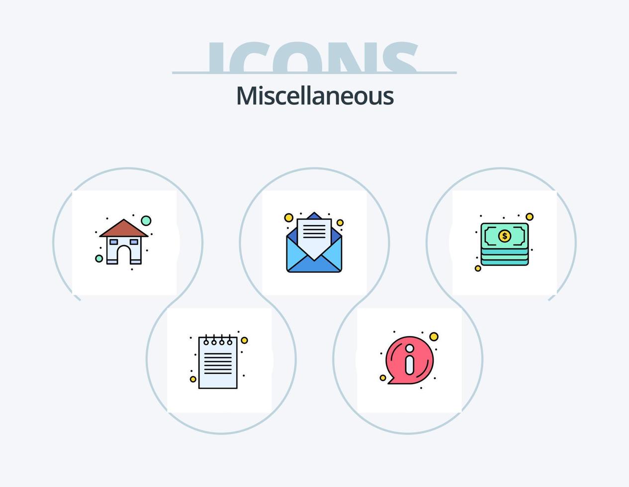 Miscellaneous Line Filled Icon Pack 5 Icon Design. chart. computer. solution. plugin vector