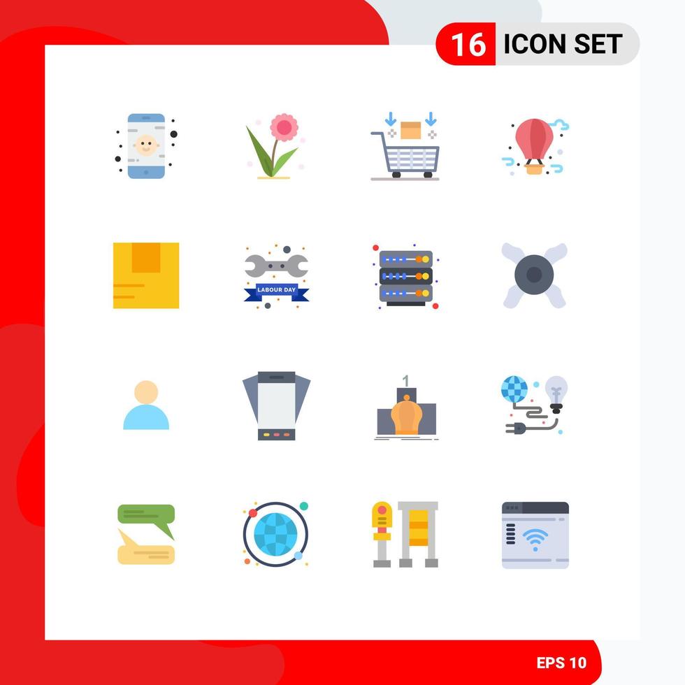 16 Universal Flat Colors Set for Web and Mobile Applications box fly balloon ai balloon valentine Editable Pack of Creative Vector Design Elements