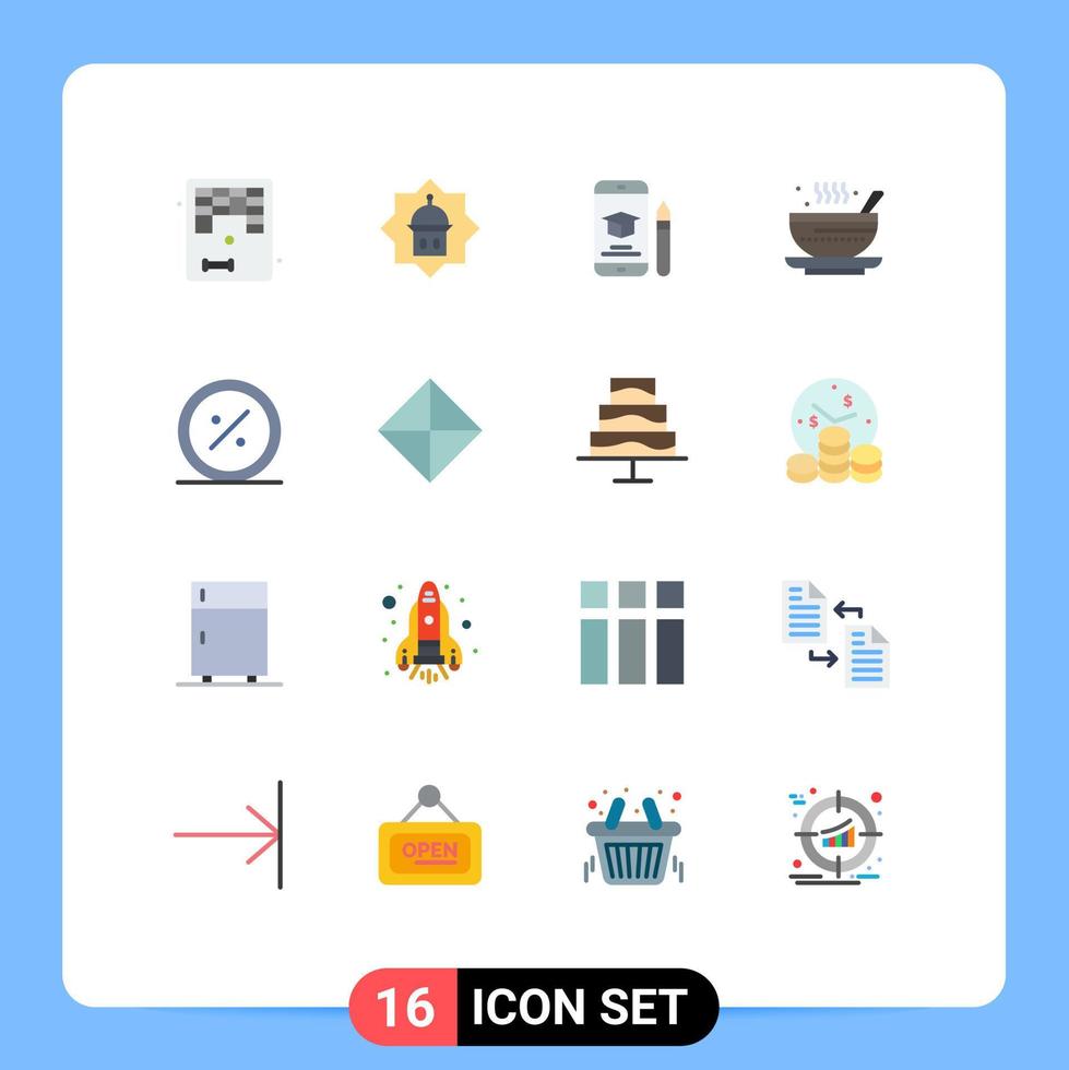 16 Creative Icons Modern Signs and Symbols of tea dish star soup mobile Editable Pack of Creative Vector Design Elements