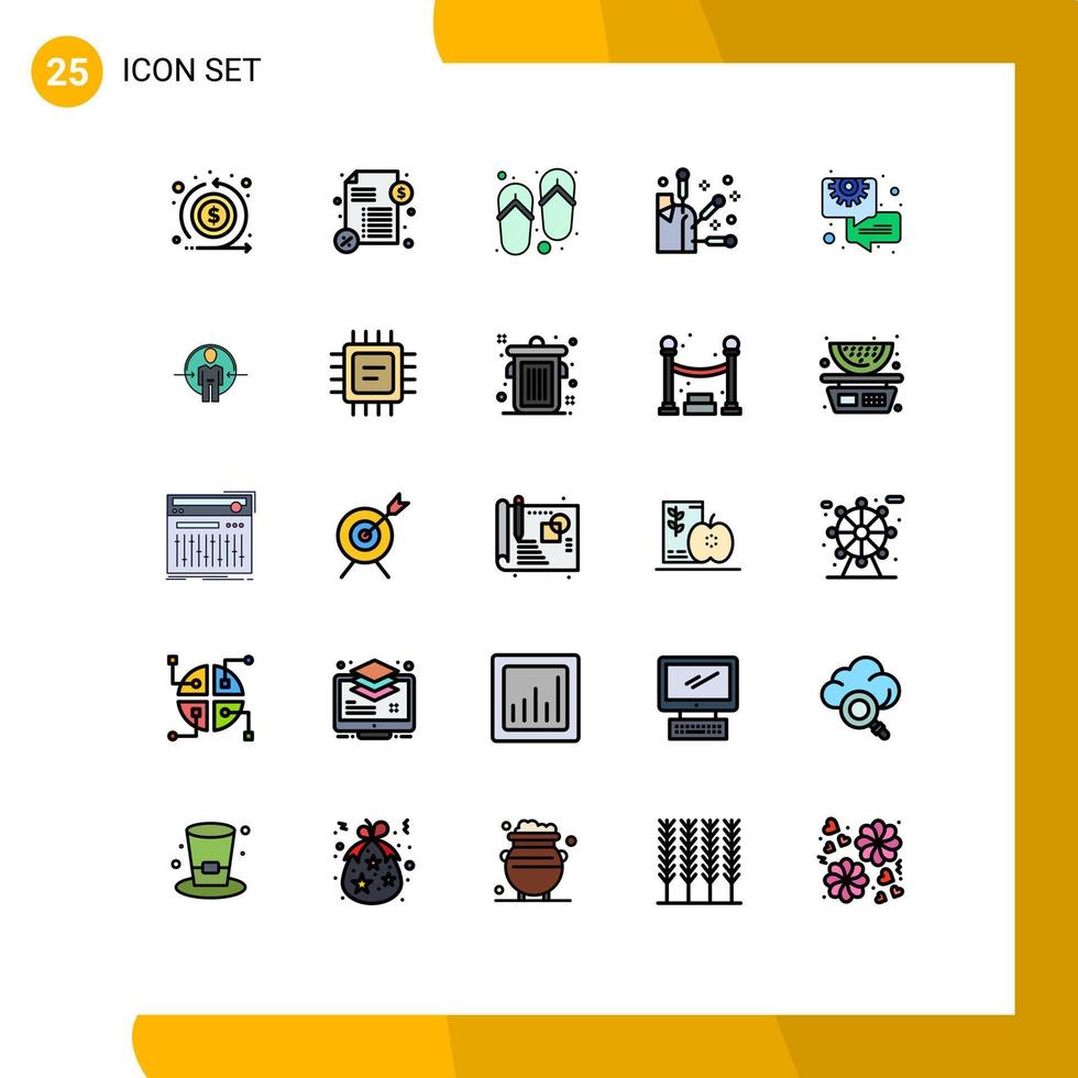 Set of 25 Modern UI Icons Symbols Signs for gear chat spa business spa Editable Vector Design Elements