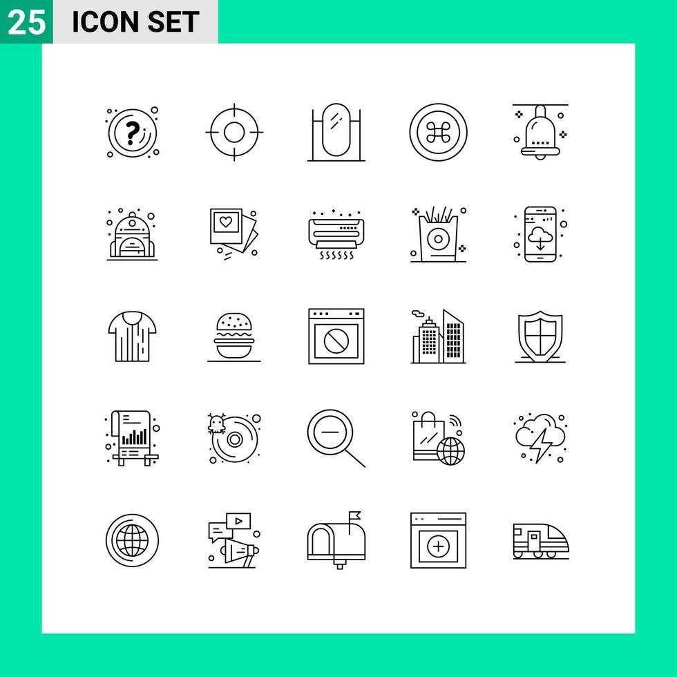 paquete de iconos de vector de stock de 25 signos y símbolos de línea para elementos de diseño de vector editables de interior de alimentos de interfaz de usuario de fruta de campana