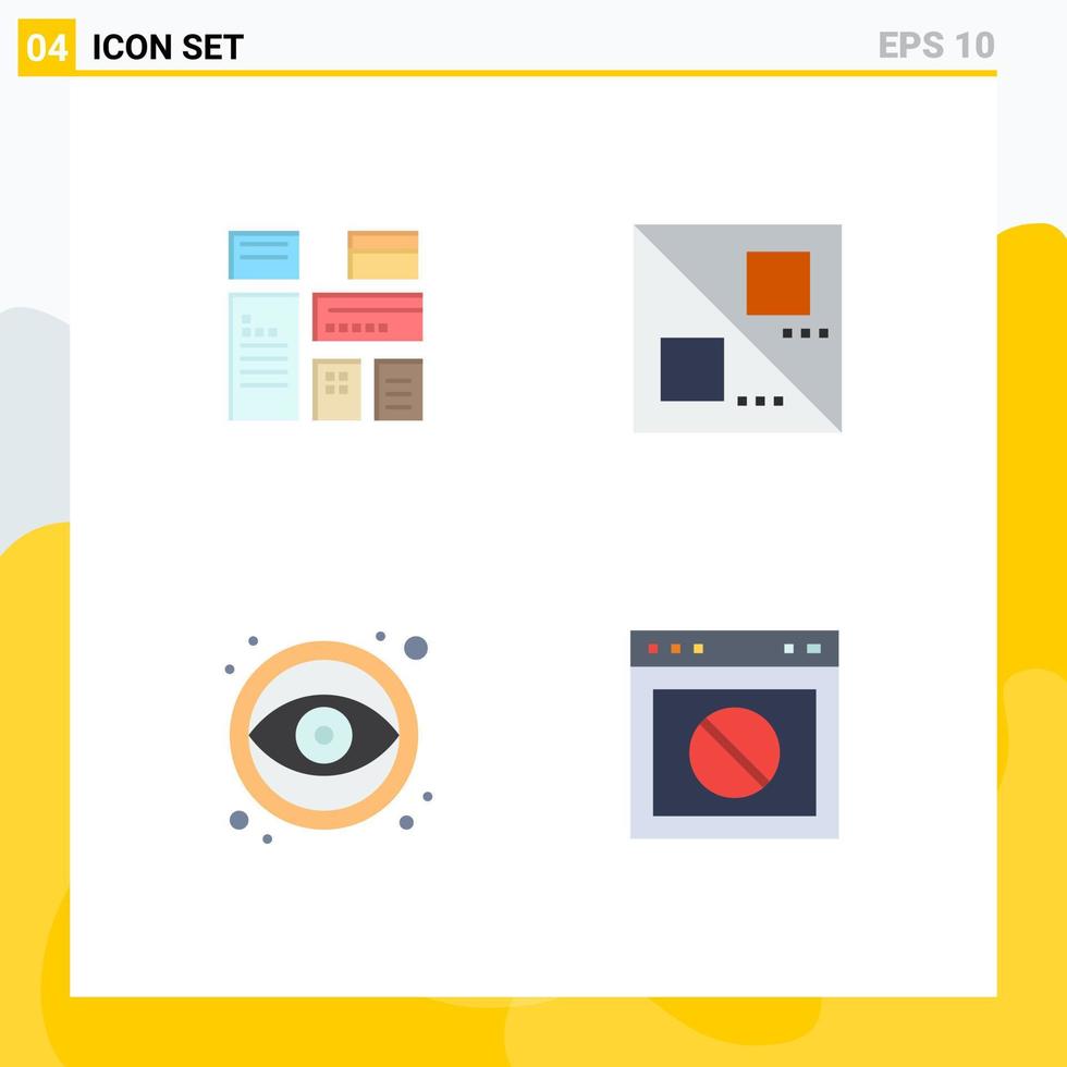 4 Flat Icon concept for Websites Mobile and Apps native graphic marketing line app Editable Vector Design Elements