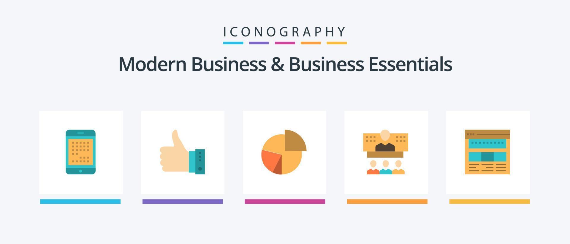 paquete de iconos de 5 planos de negocios modernos y elementos esenciales de negocios que incluye gráfico. diagrama. gesto. negocio. Sí. diseño de iconos creativos vector