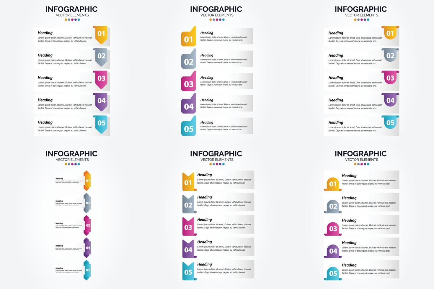 ilustración vectorial infografía conjunto de diseño plano para folleto publicitario y revista vector