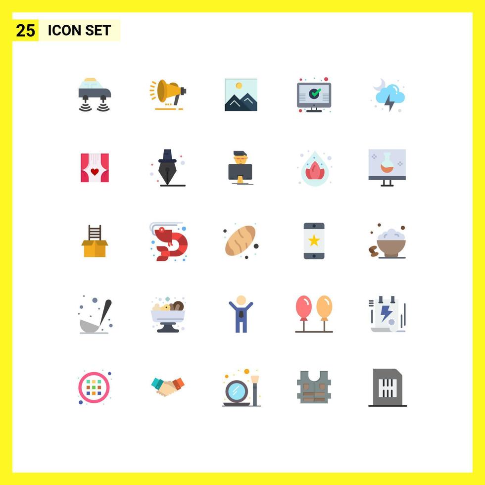 Universal Icon Symbols Group of 25 Modern Flat Colors of cloud monitor announcement mark education Editable Vector Design Elements