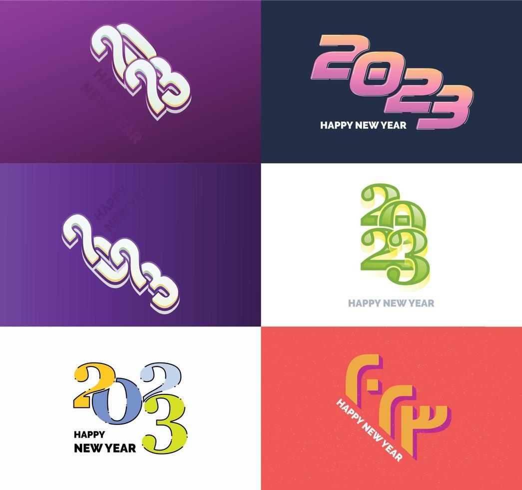 Big Set of 2023 Happy New Year logo text design 2023 number design template vector