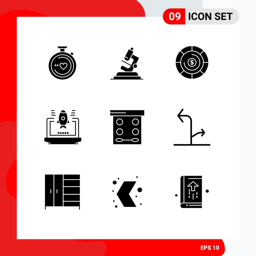 Set of 9 Modern UI Icons Symbols Signs for powder eye shadow budget beauty rocket Editable Vector Design Elements