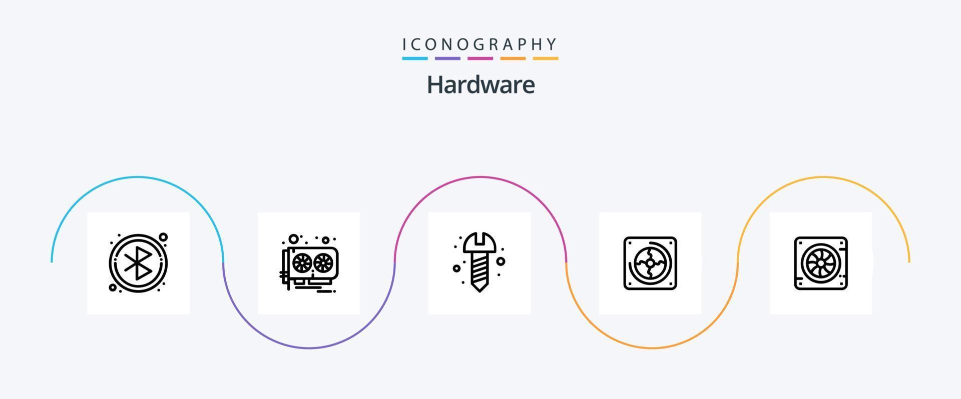 Hardware Line 5 Icon Pack Including air. cooler. hardware. computer. computer vector
