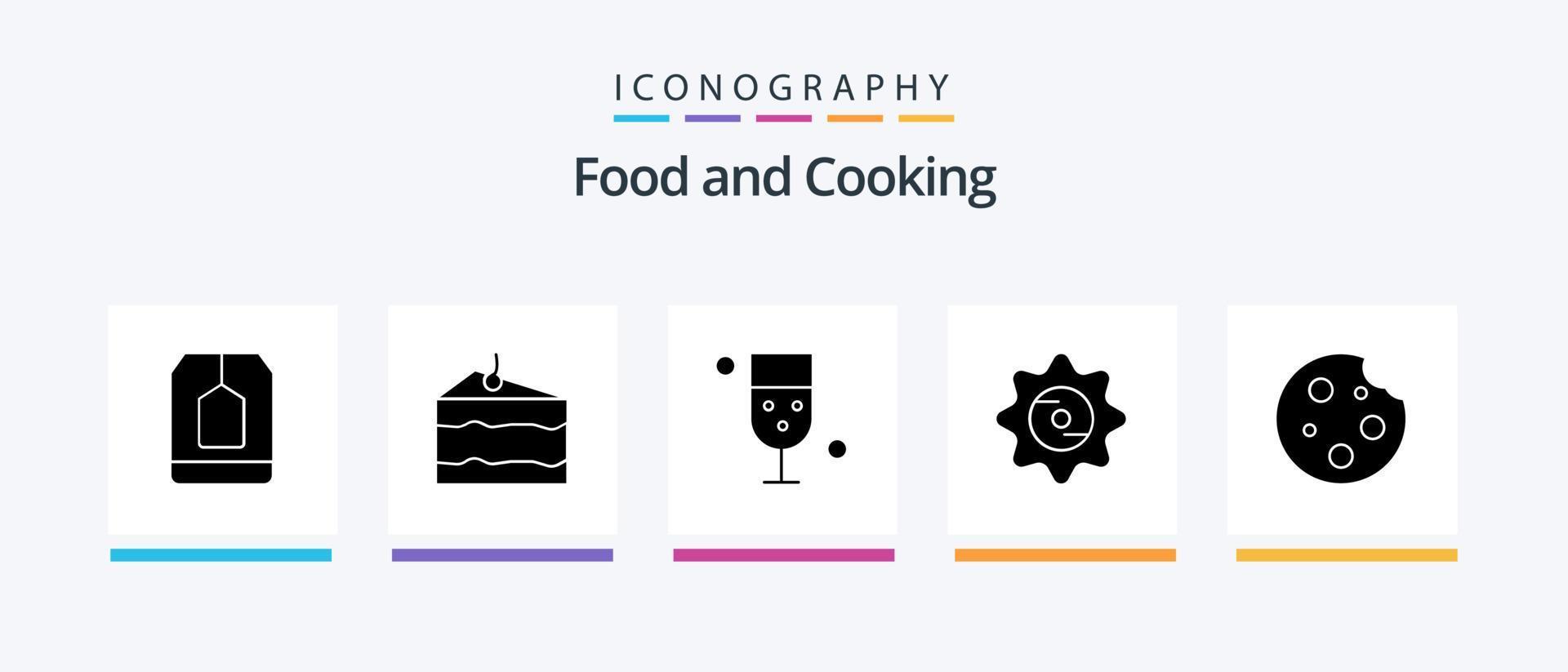 paquete de iconos de glifo de comida 5 que incluye comida. gorra. alimento. botella. alimento. diseño de iconos creativos vector