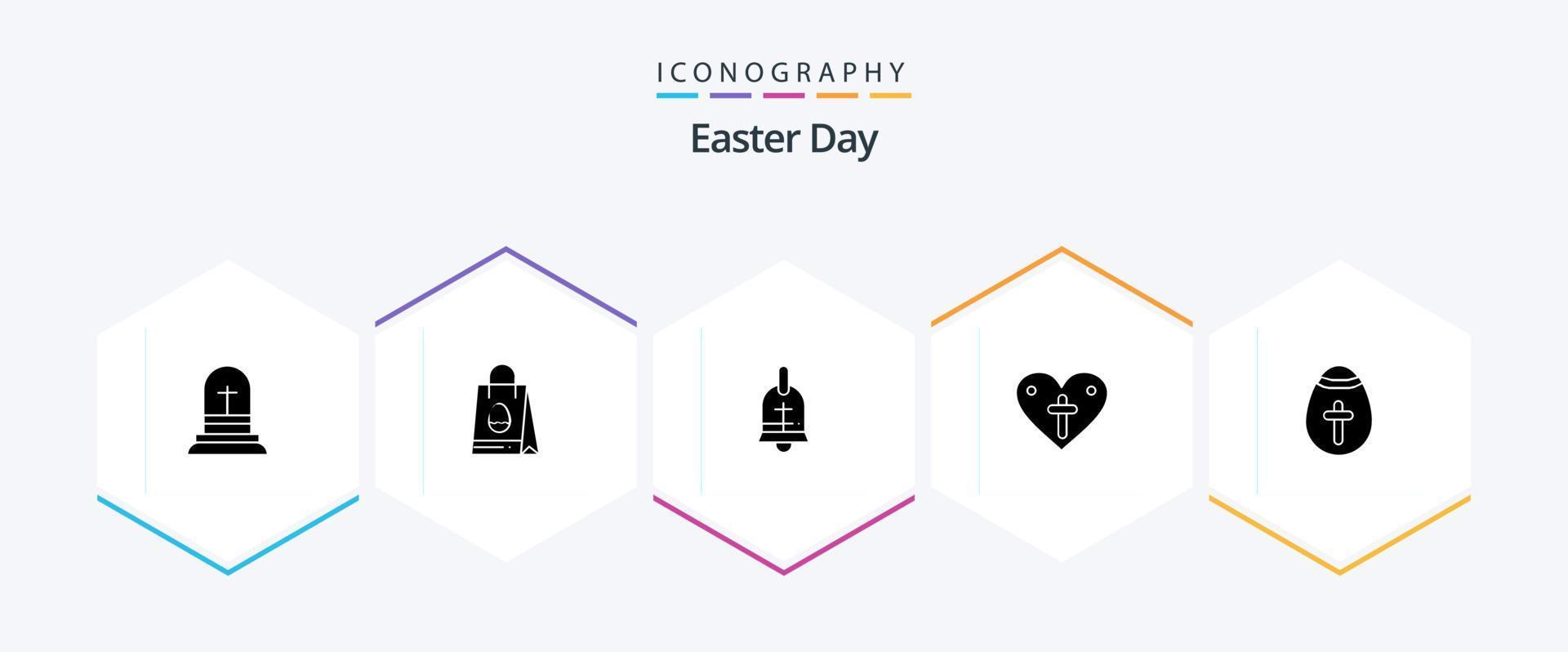 Easter 25 Glyph icon pack including egg. loves. ball. easter. heart vector