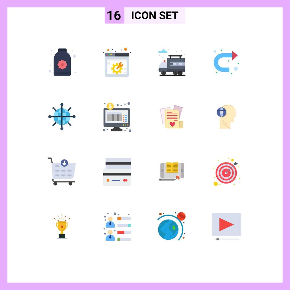 16 iconos creativos signos y símbolos modernos del servidor internet ciudad signo derecho paquete editable de elementos de diseño de vectores creativos