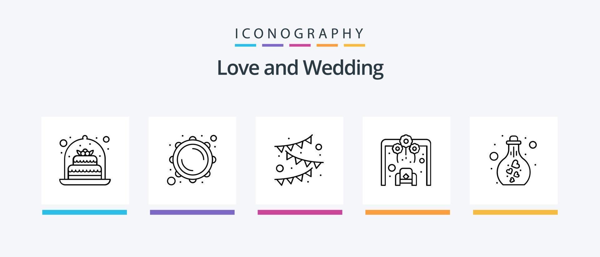 paquete de iconos de línea de boda 5 que incluye joyas. pendientes. regalo. accesorio. fiesta. diseño de iconos creativos vector