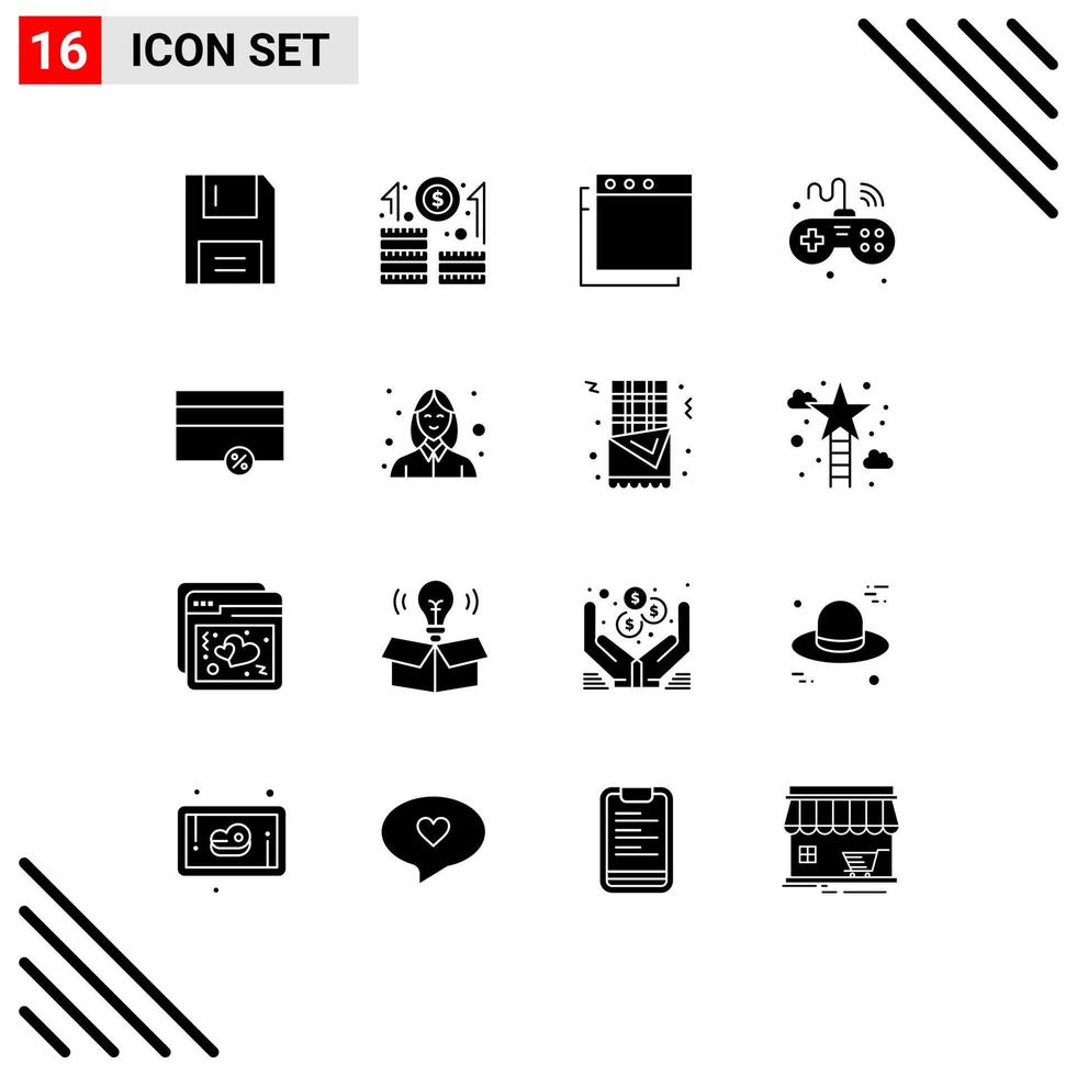 Mobile Interface Solid Glyph Set of 16 Pictograms of money wifi startup things internet Editable Vector Design Elements