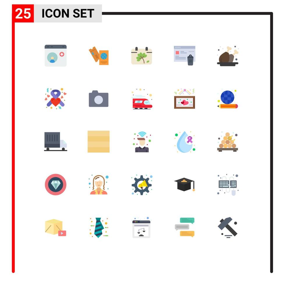 25 Universal Flat Colors Set for Web and Mobile Applications security folder travel gdpr day Editable Vector Design Elements