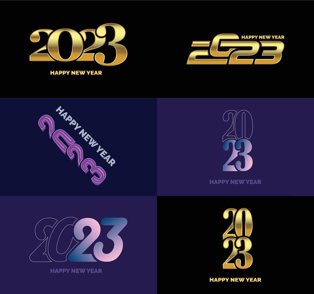 Big Set of 2023 Happy New Year logo text design 2023 number design template vector