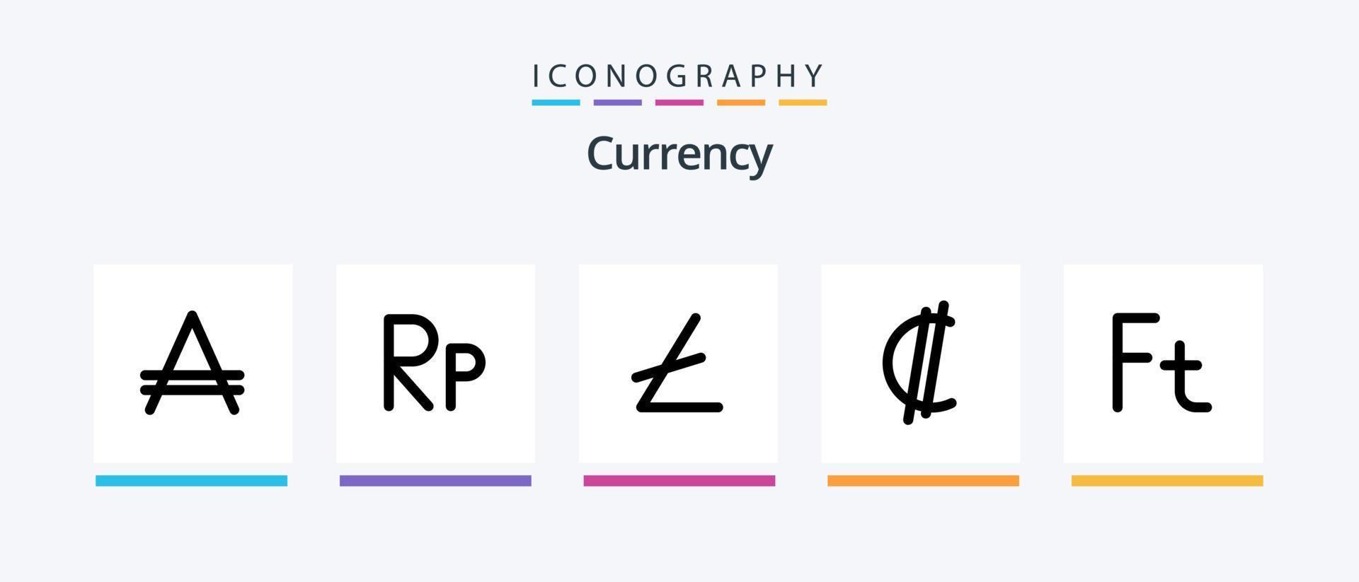 Currency Line Filled 5 Icon Pack Including roman . georgia . country. argentina. Creative Icons Design vector