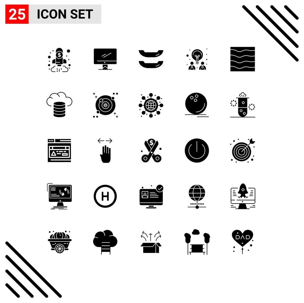 Universal Icon Symbols Group of 25 Modern Solid Glyphs of river partnership imac idea creative Editable Vector Design Elements