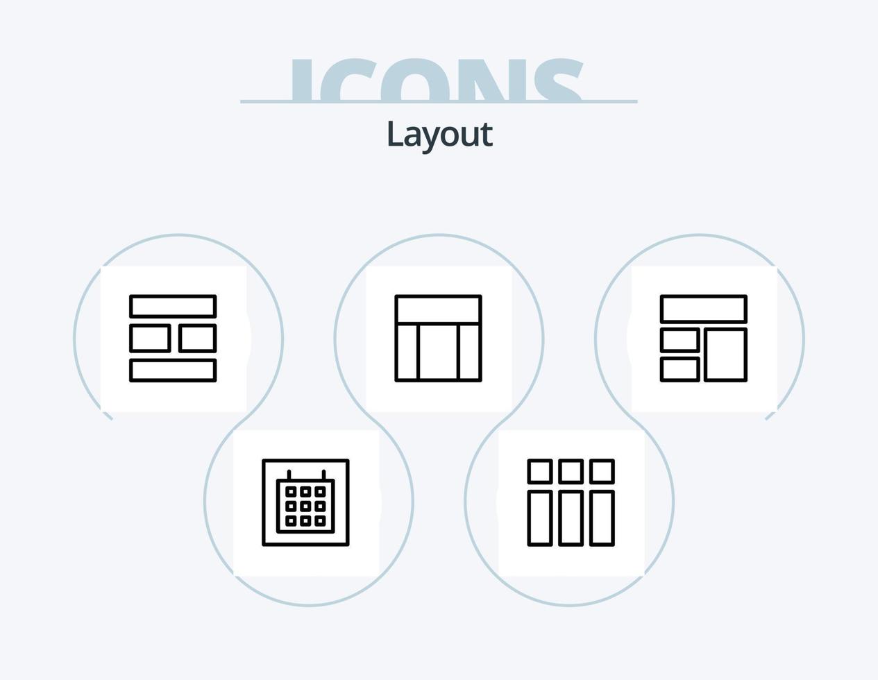 Layout Line Icon Pack 5 Icon Design. text field. form. frame. lines. grid layout vector
