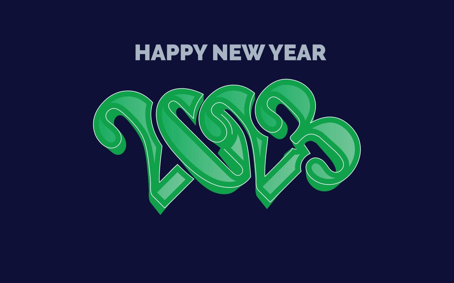 Happy new year 2023 Glossy Typography logo design vector