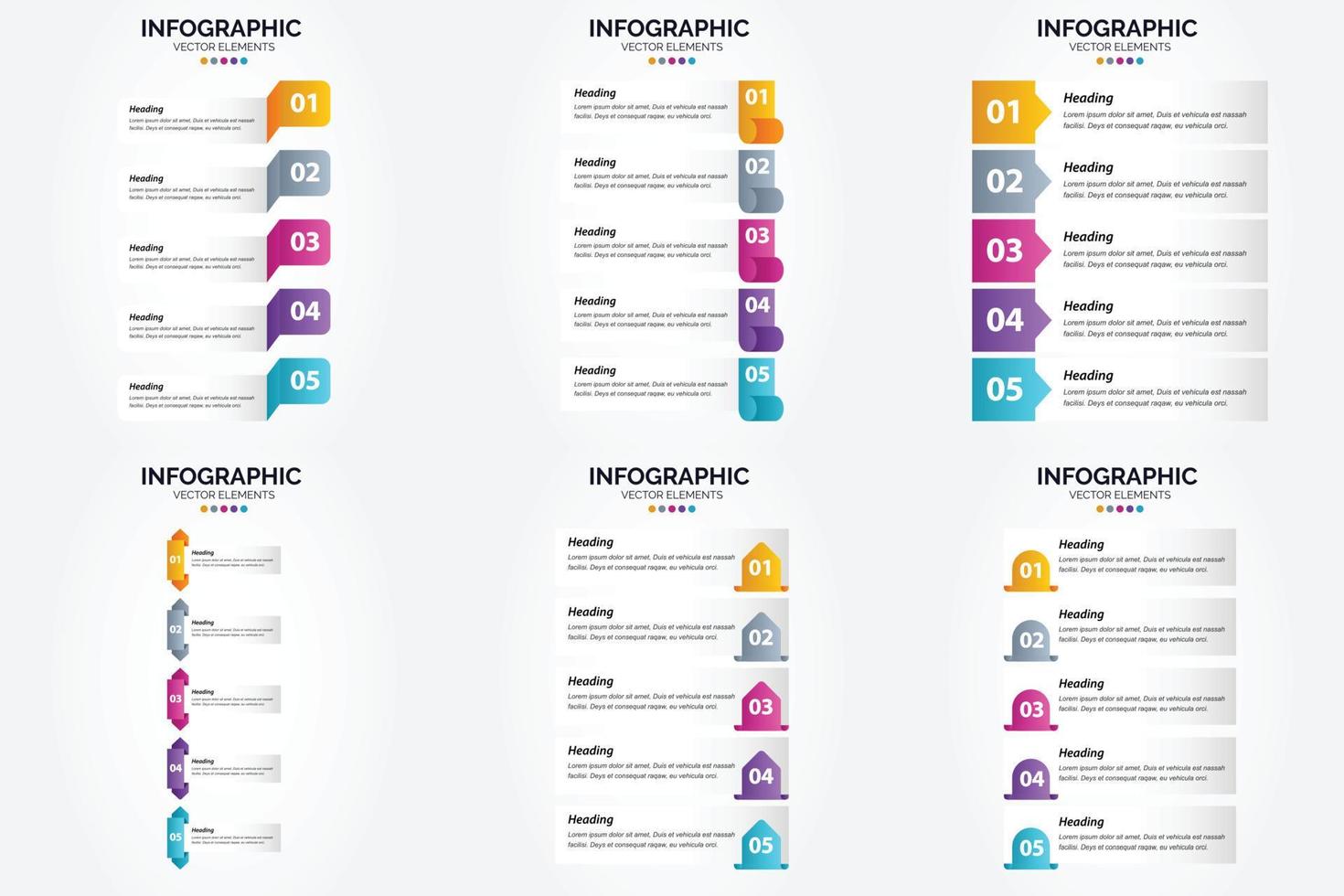 ilustración vectorial infografía conjunto de diseño plano para folleto publicitario y revista vector