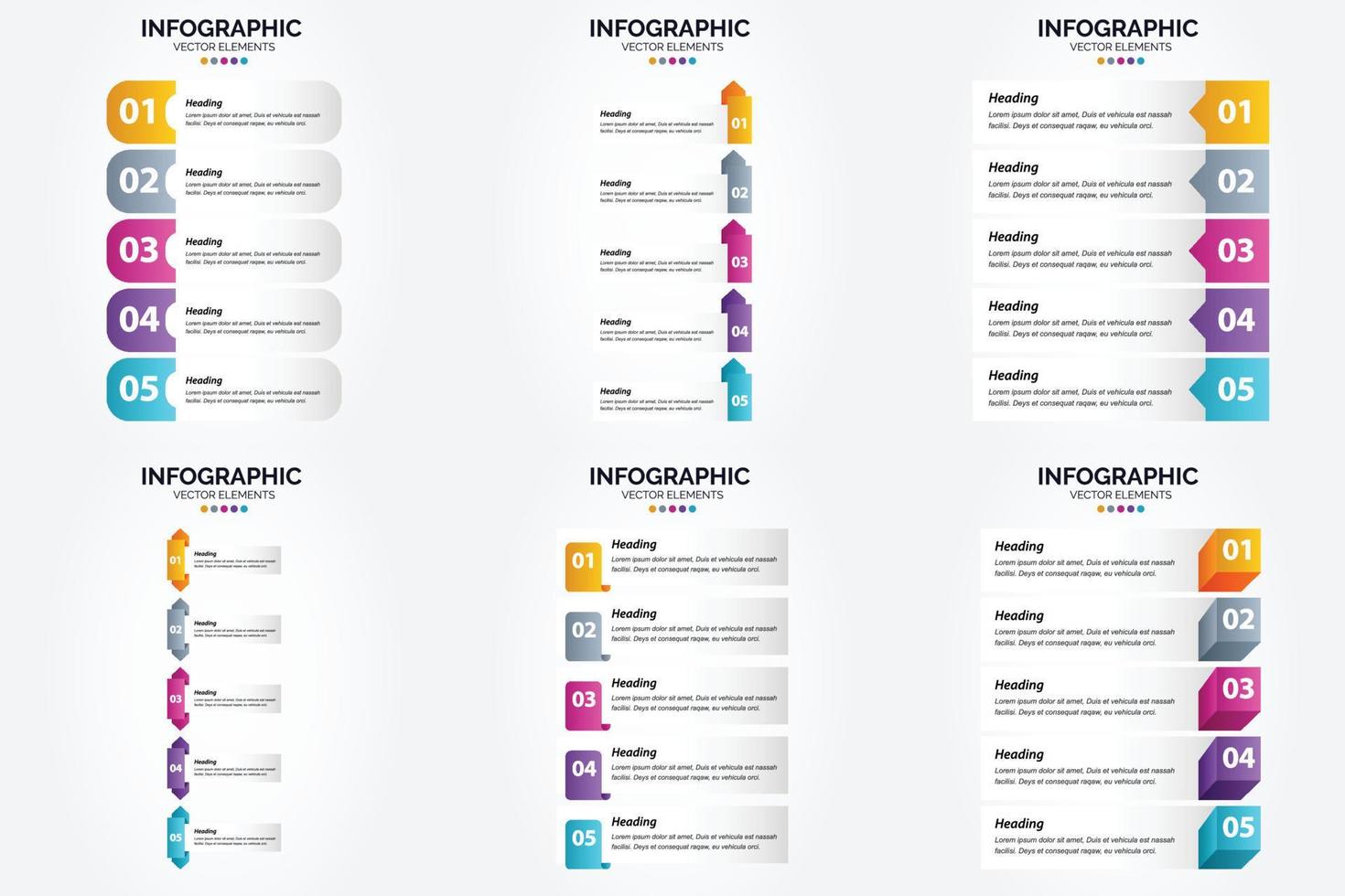 ilustración vectorial infografía conjunto de diseño plano para folleto publicitario y revista vector