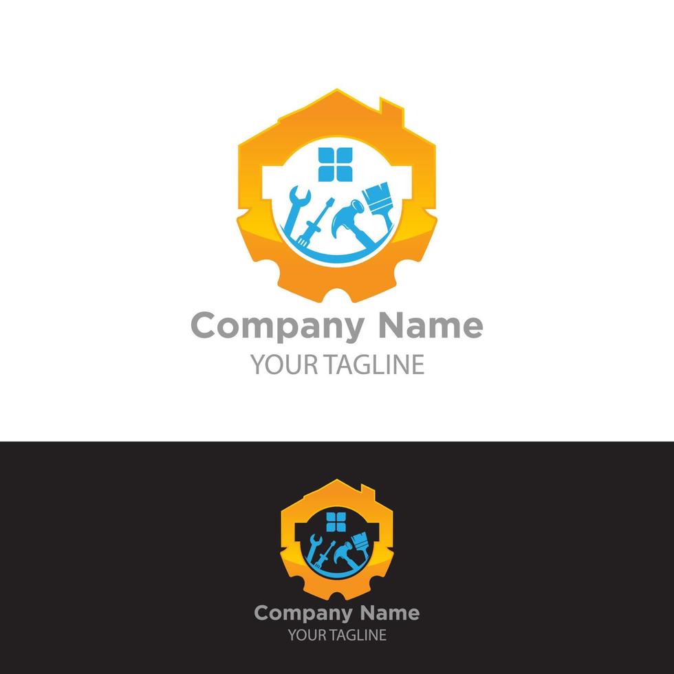 Logo design related to house repair, remodeling or painting. vector
