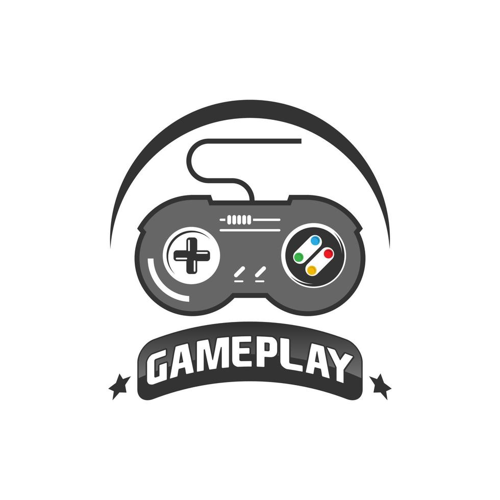 logotipo de joystick para ilustración de icono de vector de juego, logotipo de juego, controlador de teclado