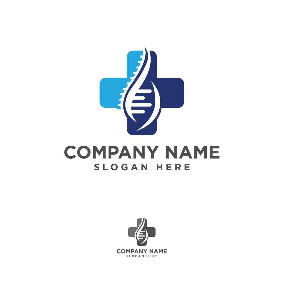 Medical cross and herbal leaf. medicine pharmacy logo vector