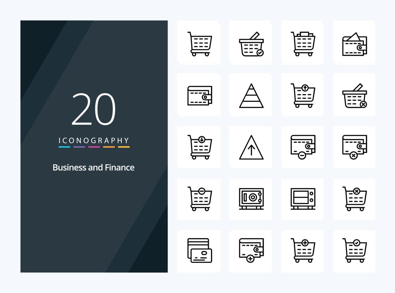20 Finance Outline icon for presentation vector