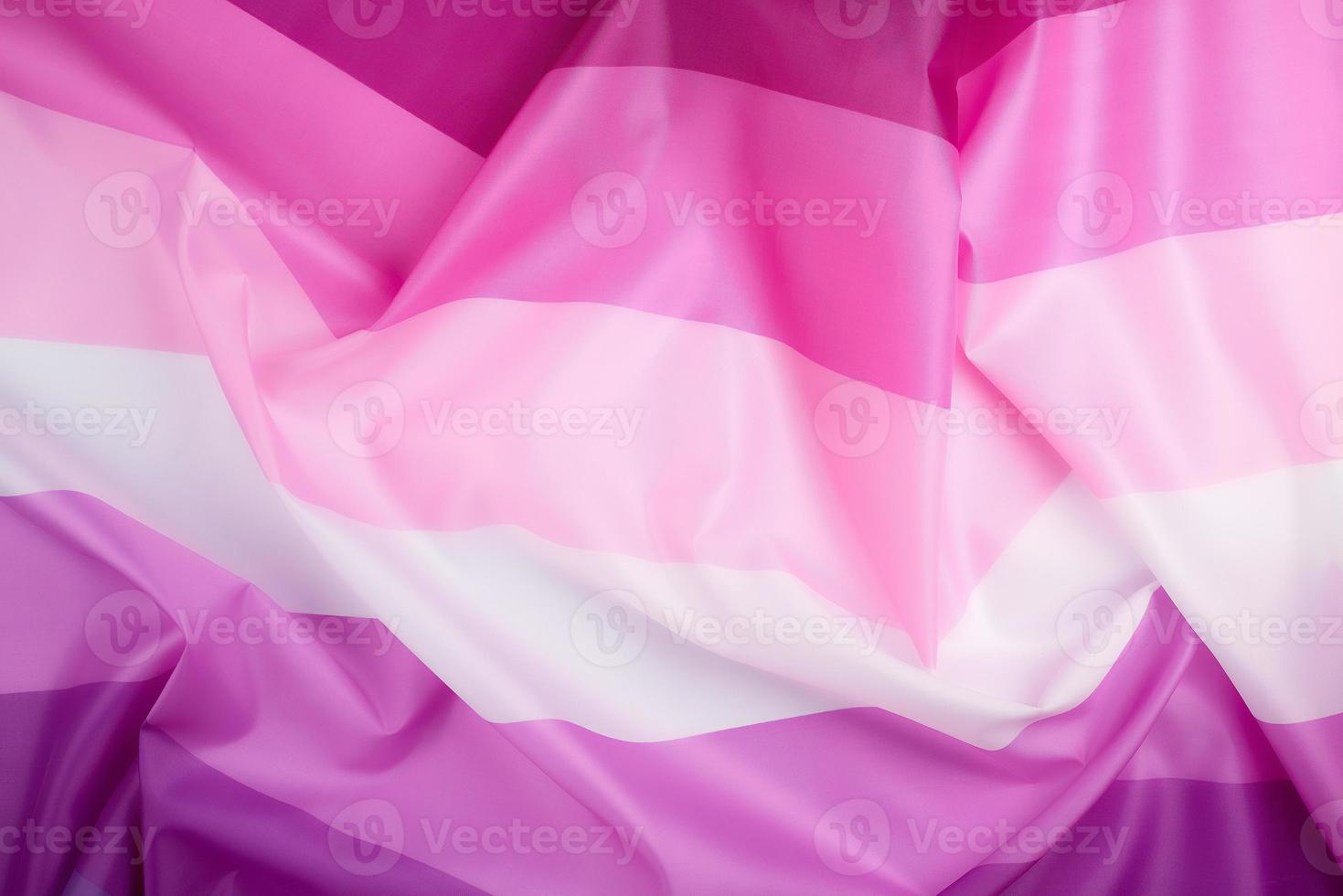 bandera rosa textil de lesbianas, concepto de la lucha por la igualdad de derechos foto