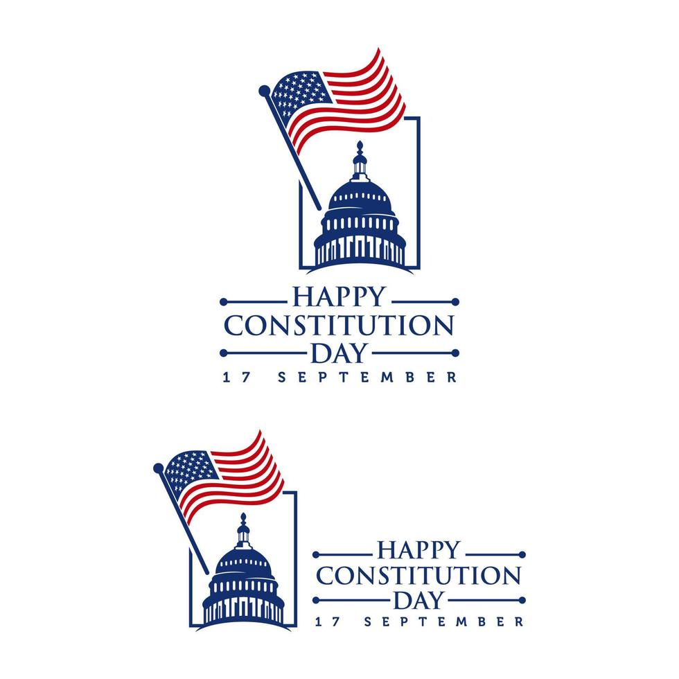 American constitution day badge vector logo icon isolated on white background