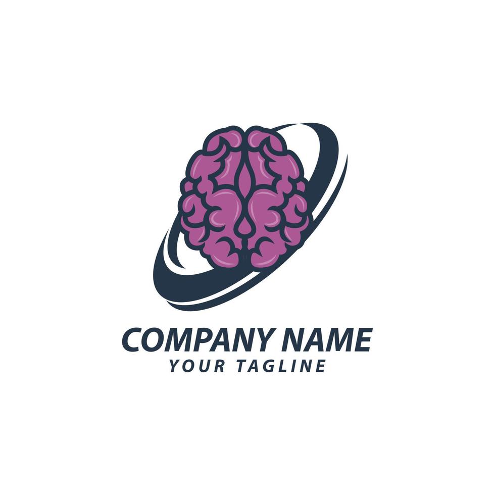 Brain Logo silhouette top view design vector template. Brainstorm think idea Logotype concept icon.