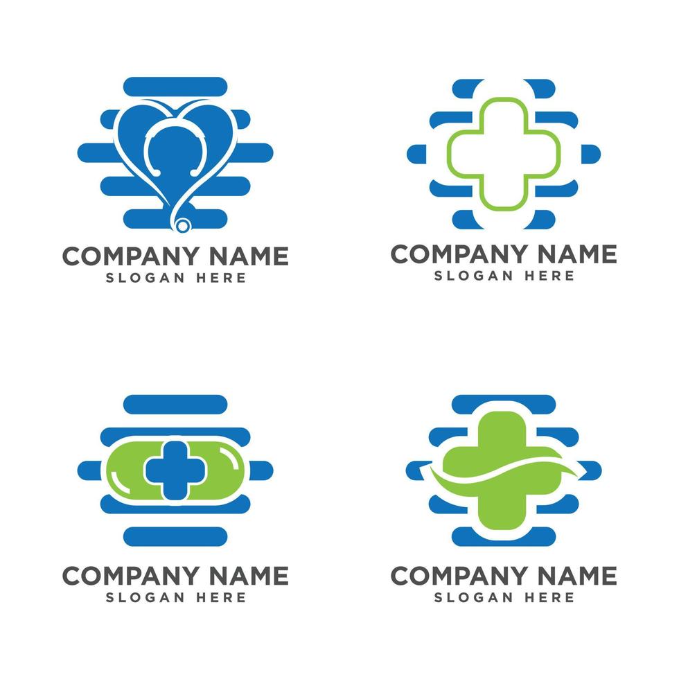 Medical cross and herbal leaf. medicine pharmacy logo vector