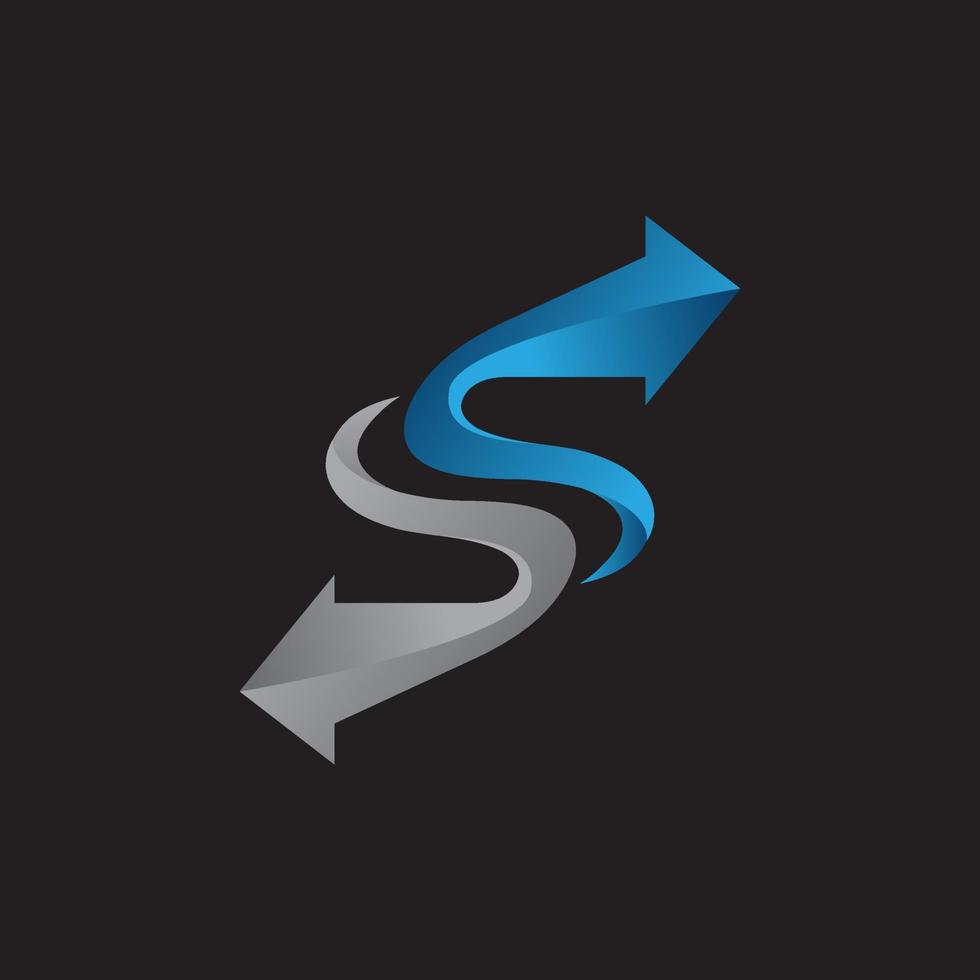 S letter logo illustrator logo of two spinning arrows, Vector sign air conditioning and heating. EPS 10
