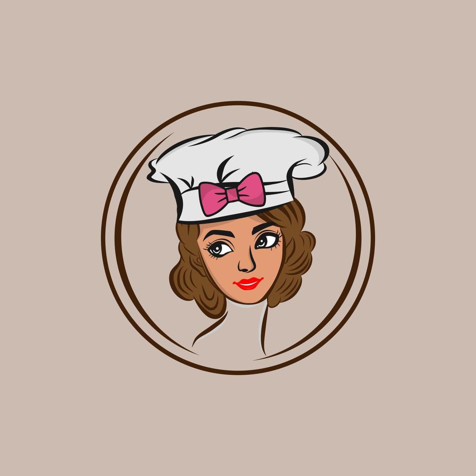 chef women design isolated on white background,Lady Chef Logo Template Design Vector