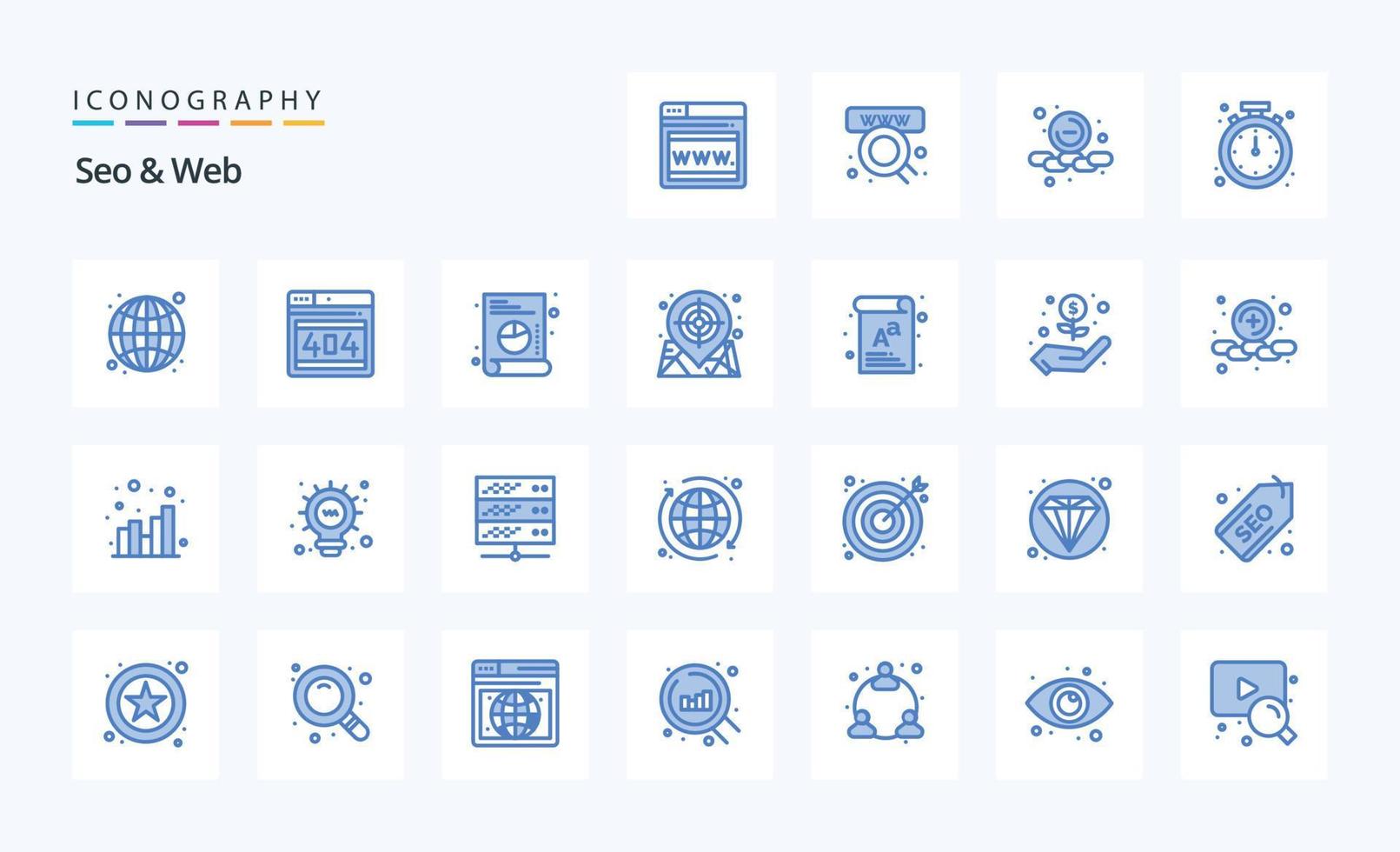 25 Seo  Web Blue icon pack vector