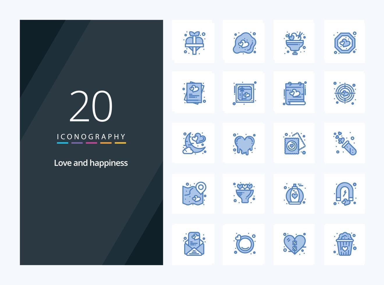 20 Love Blue Color icon for presentation vector