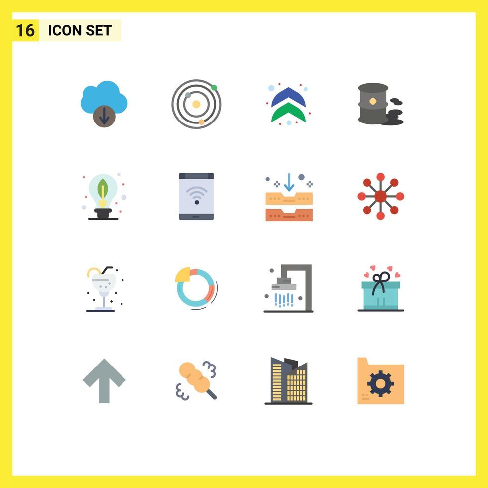 Stock Vector Icon Pack of 16 Line Signs and Symbols for connection bulb up day pollution Editable Pack of Creative Vector Design Elements
