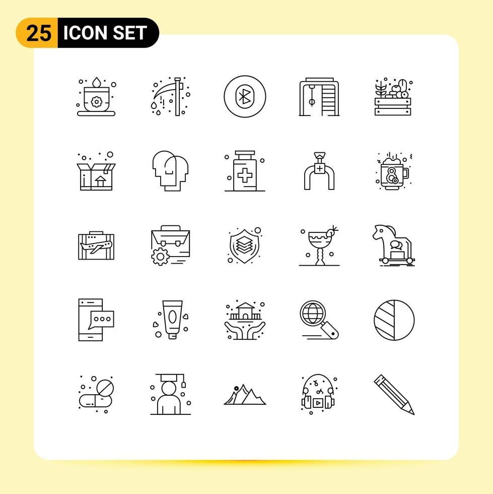 25 iconos creativos signos y símbolos modernos de granja deporte bluetooth anillo inalámbrico elementos de diseño vectorial editables vector