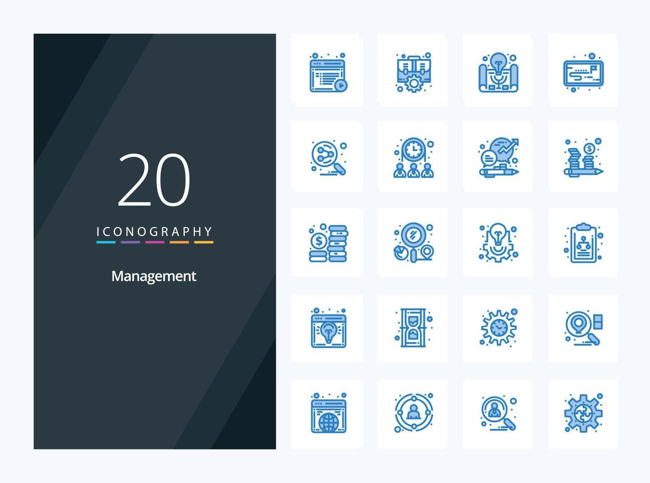 20 Management Blue Color icon for presentation vector