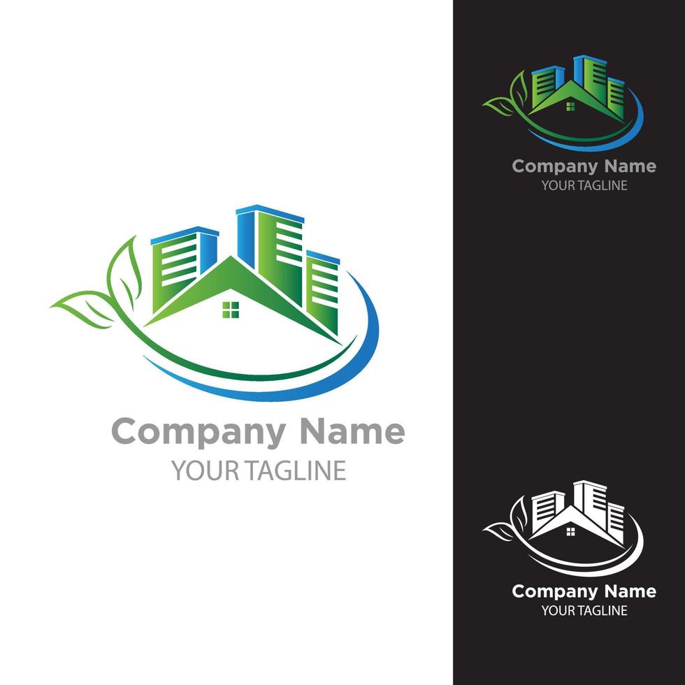logotipo de bienes raíces - elemento de concepto de plantilla de diseño de logotipo de edificio de arquitectura de construcción vector