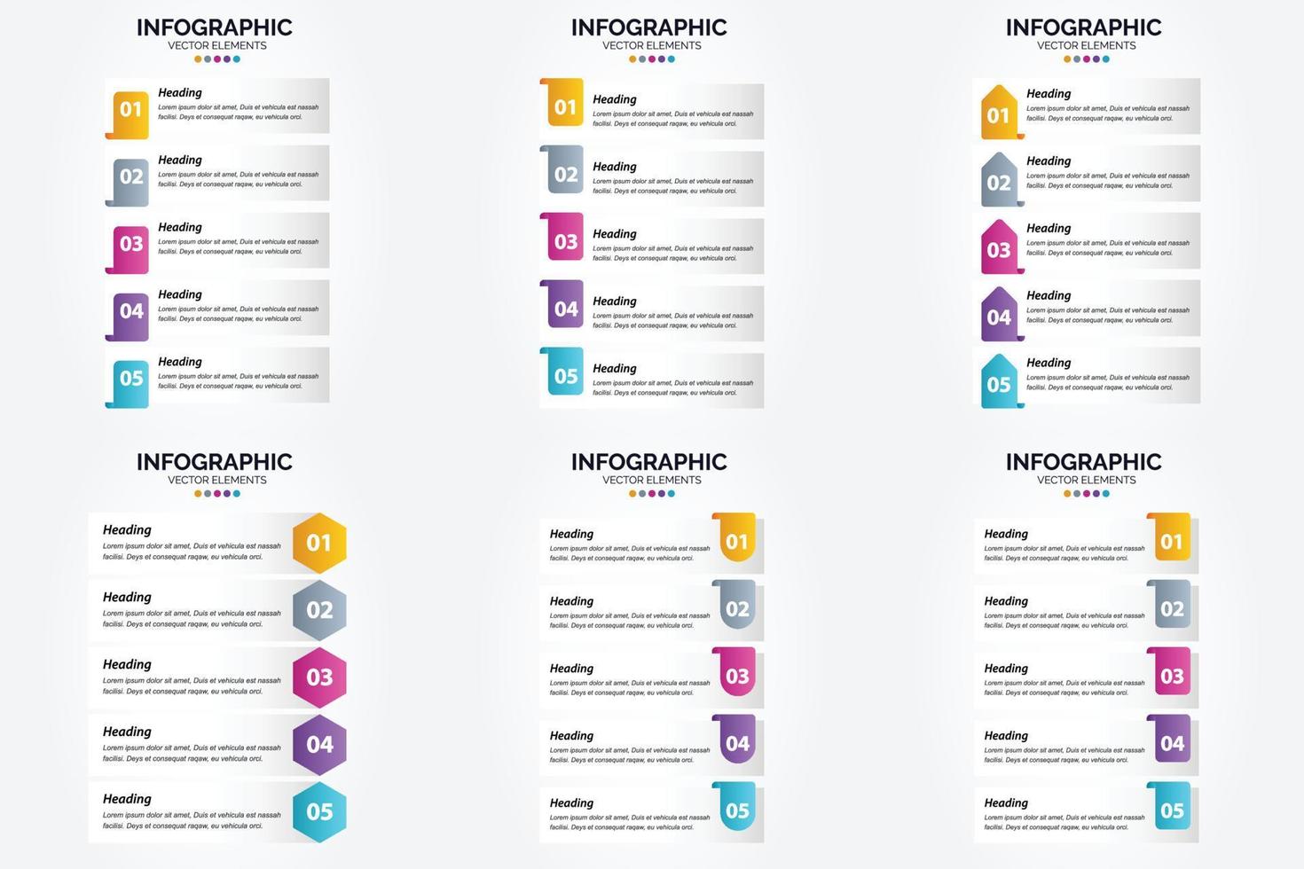 ilustración vectorial infografía conjunto de diseño plano para folleto publicitario y revista vector