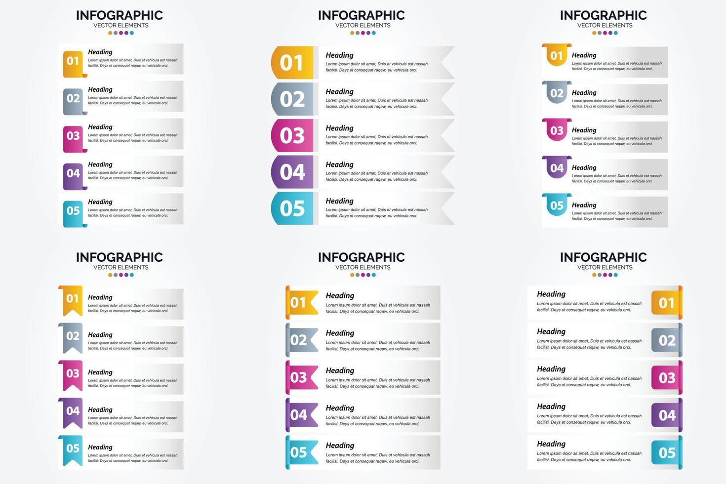 ilustración vectorial infografía conjunto de diseño plano para folleto publicitario y revista vector