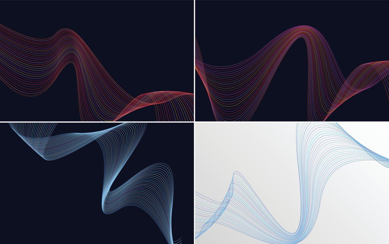 Collection of geometric minimal lines pattern set vector