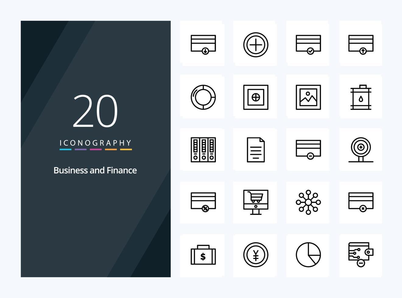 20 Finance Outline icon for presentation vector