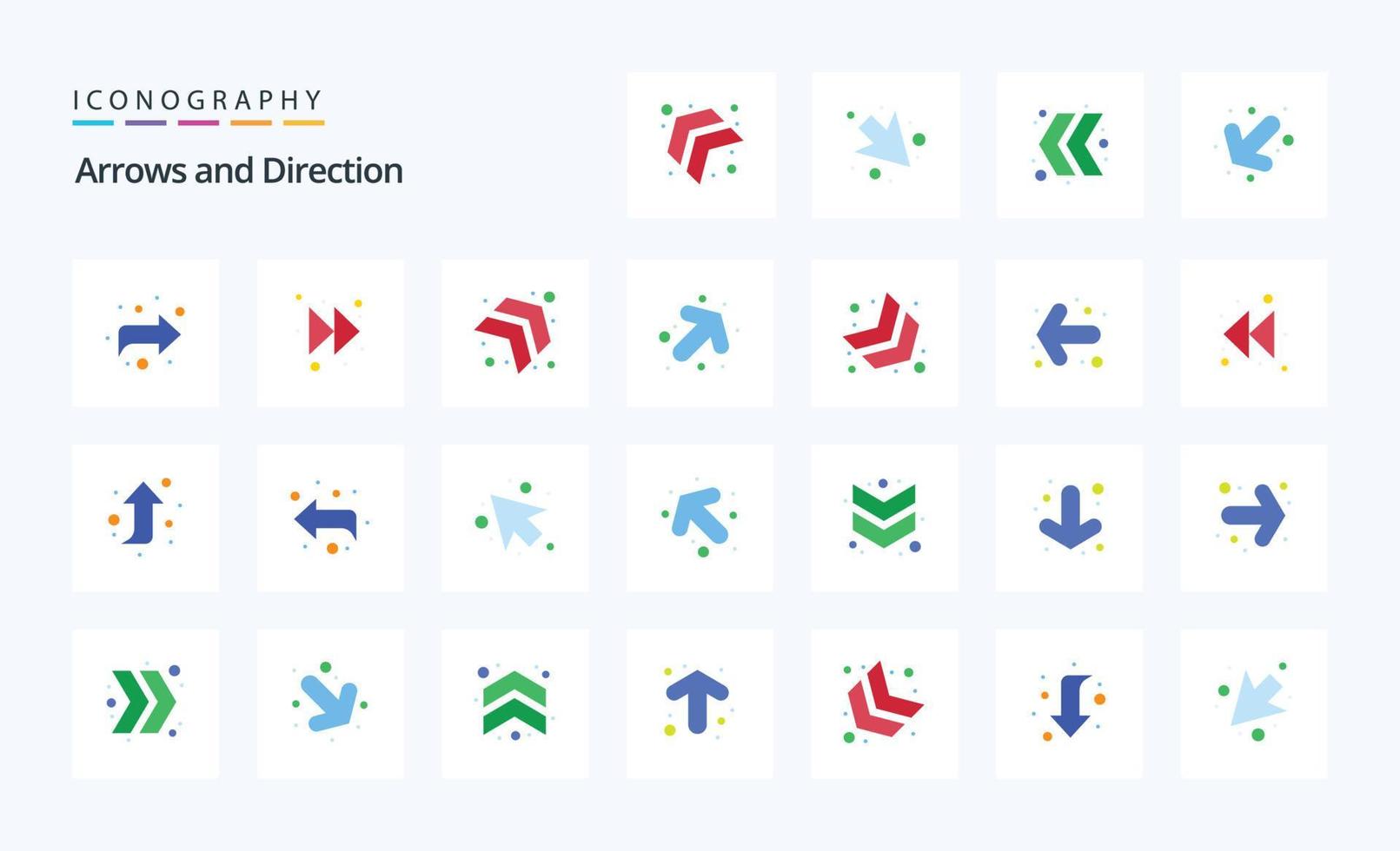 25 Arrow Flat color icon pack vector